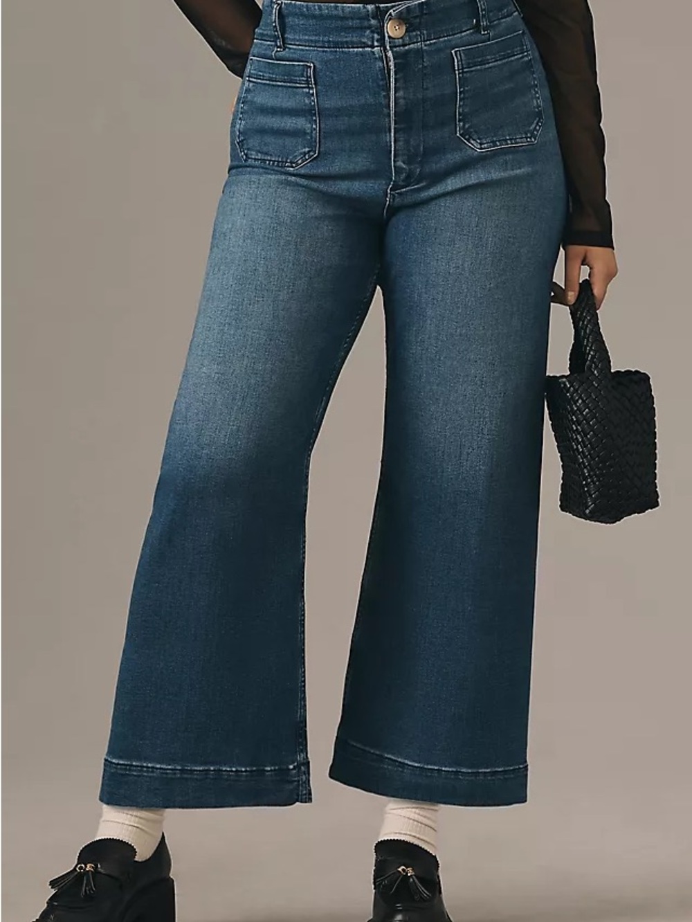 Maeve Colette Jeans Wide-Leg High-Rise Denim Sz 32 T